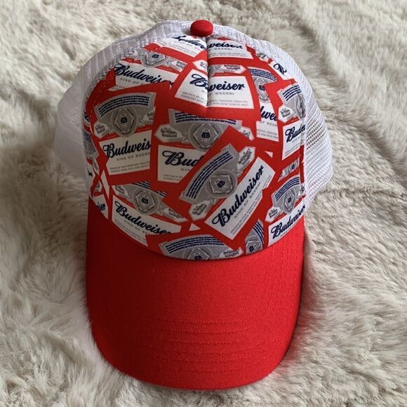 Vintage Budweiser Mesh Trucker Hat 80s King of Beers Bud Hat - Picture 1 of 5